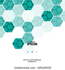 Abstract Template with Clean Minimal Style. Modern Graphic, Design Elements. Digital Abstract Hexagonal Shapes in White Background