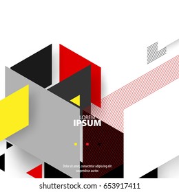 Abstract Template with Clean Minimal Style. Modern Graphic, Design Elements. Digital/Abstract Shapes and Triangles in White Background