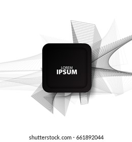 Abstract Template with Clean Minimal Style. Modern Graphic, Design Elements. Lines and Rounded Square White Background