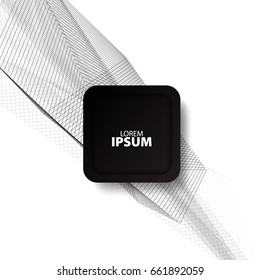 Abstract Template with Clean Minimal Style. Modern Graphic, Design Elements. Lines and Rounded Square White Background