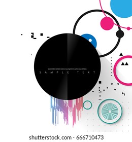 Abstract Template with Clean Minimal Style. Modern Graphic, Design Elements. Overlapping Circles and Rings in Light Background