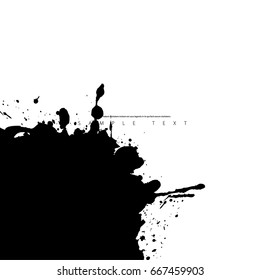 Abstract Template with Clean Minimal Style. Modern Graphic, Design Elements. Black Splatter Ink in White Background