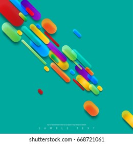 Abstract Template with Clean Minimal Style. Modern Graphic, Design Elements. Overlapping Colorful Transparent Jelly Beans Background