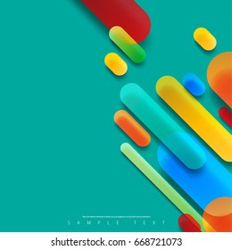 Abstract Template with Clean Minimal Style. Modern Graphic, Design Elements. Overlapping Colorful Transparent Jelly Beans Background