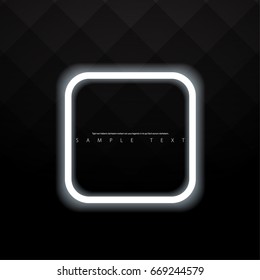 Abstract Template with Clean Minimal Style. Modern Graphic, Design Elements. Rounded Square with White Glow in Dark Background