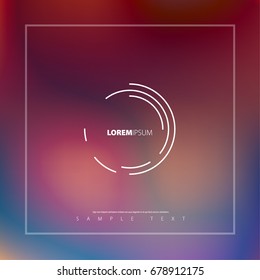 Abstract Template with Clean Minimal Style. Modern Graphic, Design Elements. Rounded Lines in Circle with Blurred Background