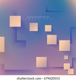 Abstract Template with Clean Minimal Style. Modern Graphic, Design Elements. Overlapping Squares with Blurred Background