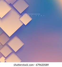 Abstract Template with Clean Minimal Style. Modern Graphic, Design Elements. Overlapping Squares with Blurred Background