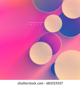 Abstract Template with Clean Minimal Style. Modern Graphic, Design Elements. Overlapping Circles with Blurred Multicolored Background
