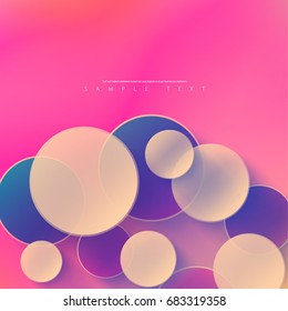 Abstract Template with Clean Minimal Style. Modern Graphic, Design Elements. Overlapping Circles with Blurred Multicolored Background