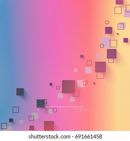 Abstract Template with Clean Minimal Style. Modern Graphic, Design Elements. Overlapping Squares with Blurred Background