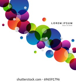 Abstract template with clean minimal style. Modern graphic design elements. Overlapping colorful circles in White Background. Vector illustration