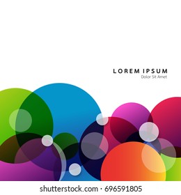 Abstract template with clean minimal style. Modern graphic design elements. Overlapping colorful circles in White Background. Vector illustration