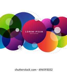 Abstract template with clean minimal style. Modern graphic design elements. Overlapping colorful circles in White Background. Vector illustration