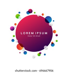 Abstract template with clean minimal style. Modern graphic design elements. Overlapping colorful circles in White Background. Vector illustration