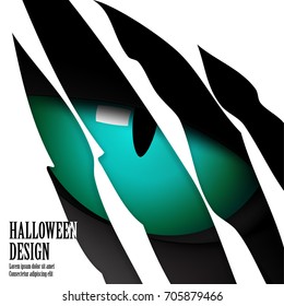 Abstract Template with Clean Minimal Style. Modern Graphic/Design Elements. Cat's Eye with Claw Marks for Halloween Layout/Design Cover Background