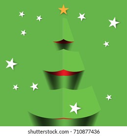 Abstract Template with Clean Minimal Style. Modern Graphic/Design Elements. Paper Christmas Tree for Christmas Layout/Design Cover Background