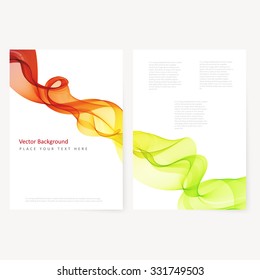 Abstract template color flyer with transparent smoke
