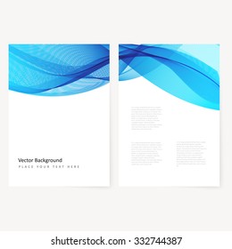 Abstract template color flyer with transparent waves