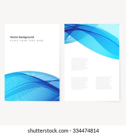 Abstract template color flyer with transparent waves