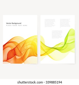 Abstract template color flyer with transparent smoke