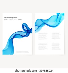 Abstract template color flyer with transparent smoke