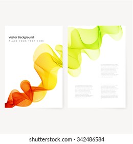 Abstract template color flyer with transparent smoke