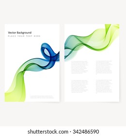 Abstract template color flyer with transparent smoke