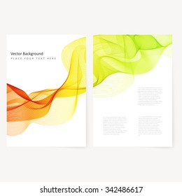 Abstract template color flyer with transparent smoke