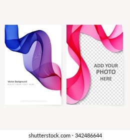 Abstract template color flyer with transparent waves