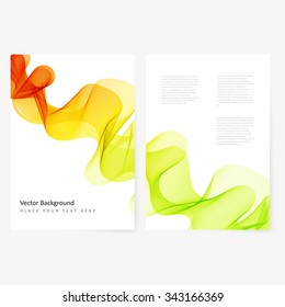 Abstract template color flyer with transparent smoke