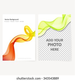 Abstract template color flyer with transparent waves