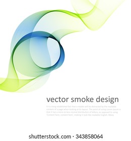 Abstract template color flyer with transparent smoke