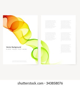 Abstract template color flyer with transparent smoke