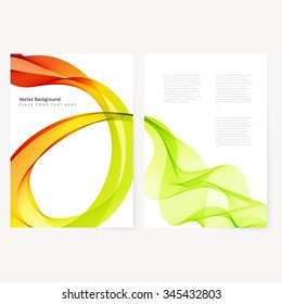 Abstract template color flyer with transparent waves