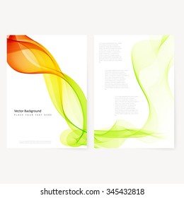 Abstract template color flyer with transparent smoke