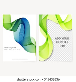 Abstract template color flyer with transparent smoke