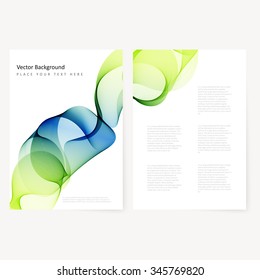 Abstract template color flyer with transparent smoke