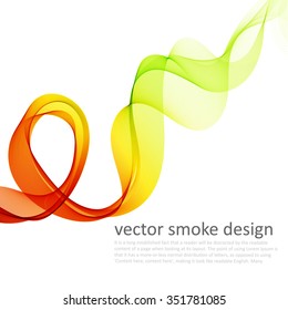 Abstract template color flyer with transparent smoke