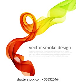Abstract template color flyer with transparent smoke