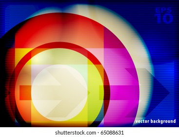 Abstract template with colorful circle and arrows. Vector