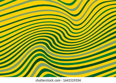 Abstract template with colorful wavy lines on green background for web background design. Spring textile texture. Modern style. Vector design element. Retro wavy lines, great design for any purposes.
