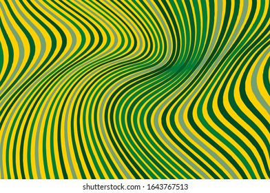 Plantilla abstracta con líneas onduladas coloridas sobre fondo verde para el diseño de fondo web. Textura de primavera. Estilo moderno. Elemento de diseño de vectores. Líneas onduladas retro, gran diseño para cualquier propósito.