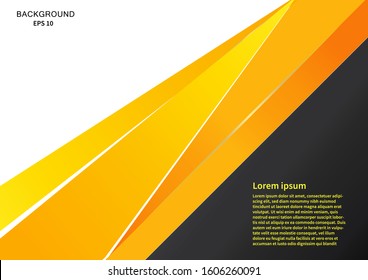 Abstract template corporate concept yellow and white background, copy space, text. Vector illustration