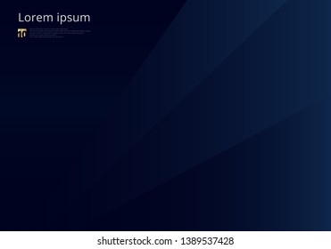 Abstract template dark blue geometric triangles background luxury premium style. Vector illustration