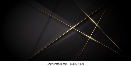 Abstract template dark geometric diagonal background and golden line  Luxury style  Vector illustration