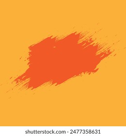 Abstract Template of deep orange color  brush strokes on dark yellow background. The graphic element for design post, banners, flyers. Editable. EPS 10