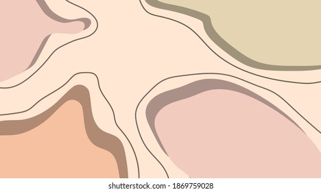 Abstract template design background composition of minimal organic shapes in trendy contemporary collage style. Vector illustration