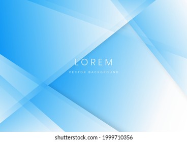 Abstract template design blue and white gradient overlapping background. You can use for ad, poster, template, business presentation. Vector illustration 