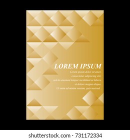 Abstract template design flyer, cover with golden pattern